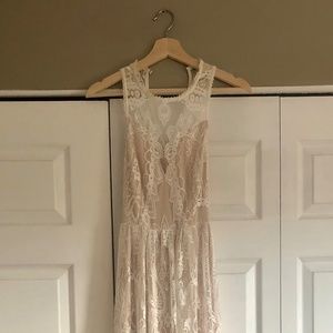 Modcloth Ethereal Love Maxi Dress White/Beige